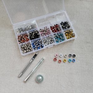 400ea 5mm 아일렛 수동 몰드 컬러심 세트 페이퍼콜라주 북 바인딩 하도메