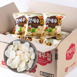 [과자도매] 맛새우칩 750g (25g x 30봉) 미니 스낵 봉지 과자