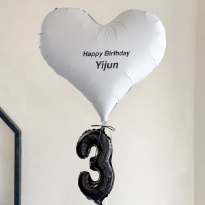 해피벌룬데이 호일 하트 숫자 풍선 50cm 생일 0