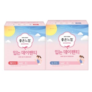 좋은느낌 입는데이팬티 중형 대형 8개 x 4팩 세트 생리대 스킨컬러