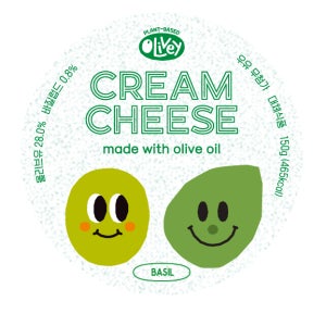 올리비 크림스프레드 [바질], 올리브유로 만든 비건 식물성 크림치즈, 락토프리