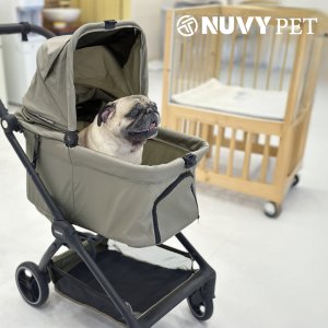 NUVY 누비 펫유모차 오토폴딩 강아지유모차 가벼운 개모차 애견 노견산책 헤이즐그린, FREE(One size)