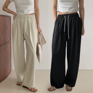 와이드밴딩팬츠 여름여자바지 쿨팬츠 통바지