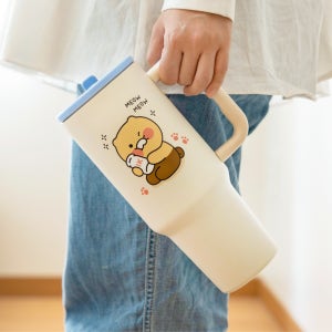 춘식이 점보 그립 텀블러 1180ml 대용량 손잡이 스텐 빨대 보온 보냉 1리터 템블러