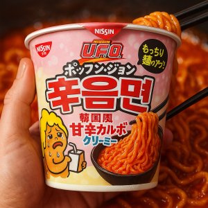 닛신 야키소바 UFO 볶음면 한국식 달콤매콤 크리미 카르보나라 79g