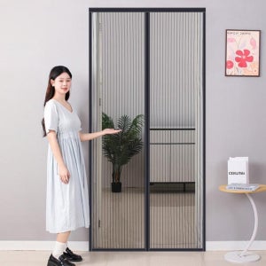 탈부착방충망 찍찍이 출입문 방문 자석 나일론 미세 촘촘 블랙, 90x210cm