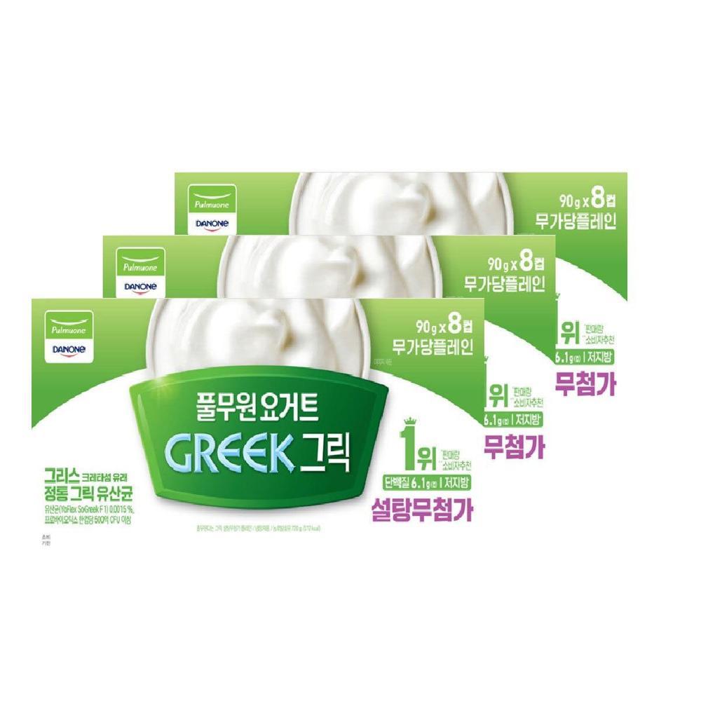 <b>풀무원 다논</b> 그릭 요거트 무가당 플레인 90g x 24