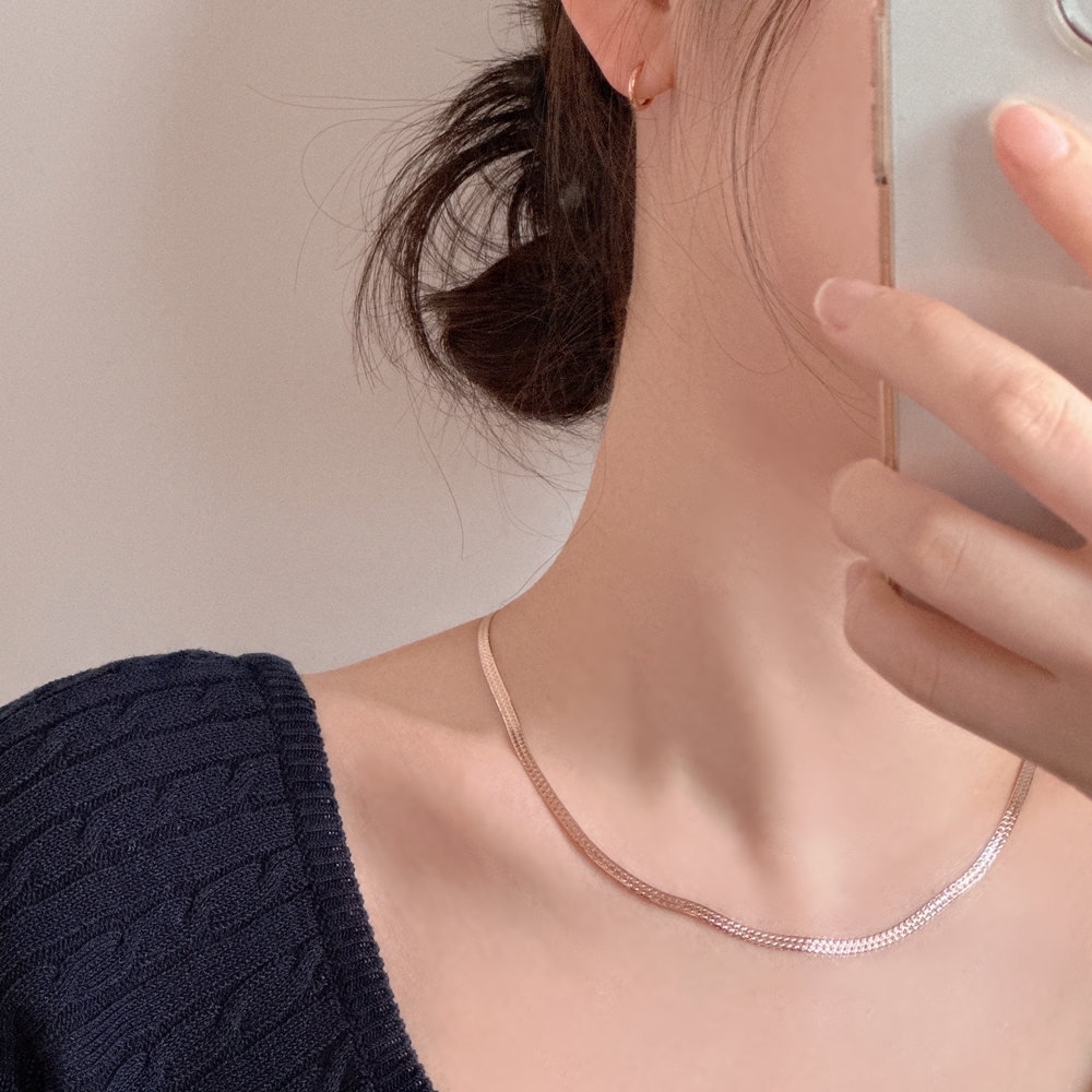 14k 18k 커팅 양면 뱀줄 명품 금 목걸이