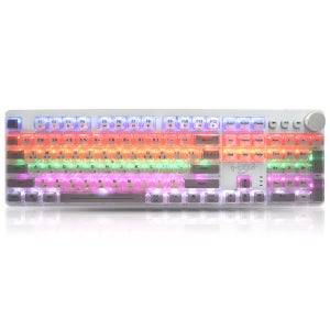지클릭커 슈퍼히어로 투명 기계식 키보드 GK-K901X 화이트