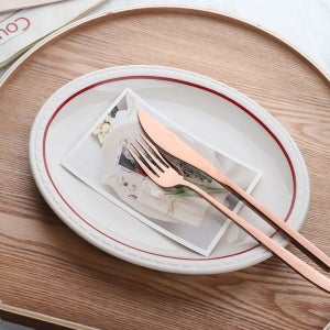 시라쿠스접시 쉐난고 카디날 빈티지 플레이팅 디너 디저트 그릇 타원 25cm, 화이트