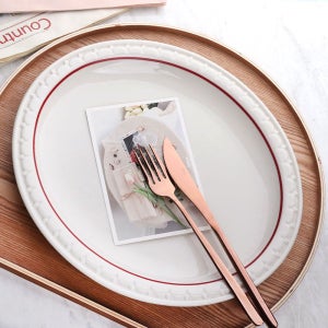 시라쿠스접시 쉐난고 카디날 빈티지 플레이팅 디너 디저트 그릇 타원 31cm, 화이트