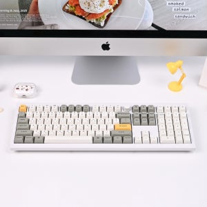 키크론 V6 PRO MAX 무선 기계식 키보드 아이패드 애플 키보드 허니 크림, 저소음 적축