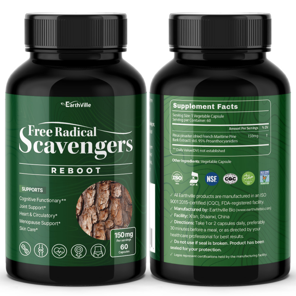 <b>프랑스해안송</b>소나무껍질 리부트 피크노제놀성분 프로안토시아니딘 150mg 60베지캡슐