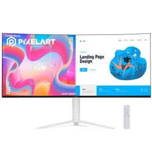 픽셀아트 PIXELART PAQ3830W 화이트 무결점 일체형 모듈 나노IPS BLACK 패널 탑재 커브드 WQHD＋ 멀티스탠드