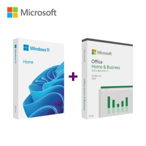 [세트상품] 마이크로소프트 Windows 11 Home FPP (한글 USB) + MS Office 2024 Home and Business PKC 기업용 패키지