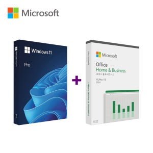[세트상품] 마이크로소프트 Windows 11 Pro FPP (한글 USB) + MS Office 2024 기업용 Home and Business PKC 패키지