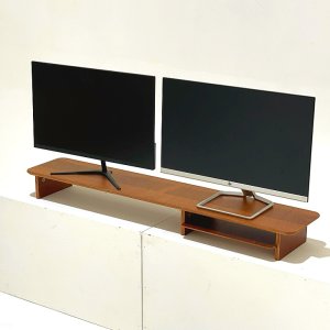 양장박웍스 모니터 받침대 원목 고급 스탠드 우드 선반 1100mm, 월넛