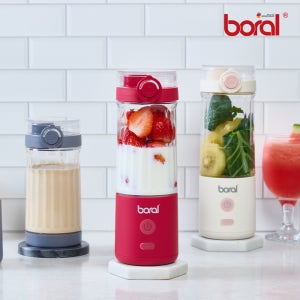 [보랄] 1+1 쉐이크 무빙 무선 블렌더 BR-600BL 6중날 원터치 충전 텀블러 500ml