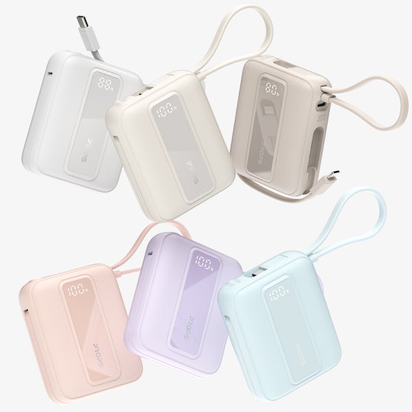 프롭스 공식몰 30W PPS 초고속 충전 10000mAh 기내반입 미니 일체형 휴대용 보조배터리