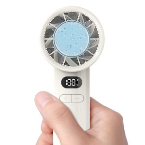 아우라플로 휴대용 냉각 냉감패드 손 미니 선풍기 충전식 캠핑 탁상겸용 손풍기 화이트