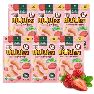 [국내생산] 베푸 멍 딸기 바나나 스낵 강아지 과자 전연령, 35g, 6개