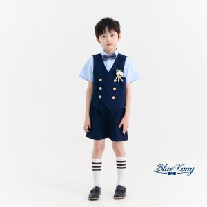 블루콩 네이비 여름정장 반팔 반바지 아동정장세트 결혼식화동 하객룩 콩쿨 발표회 의상