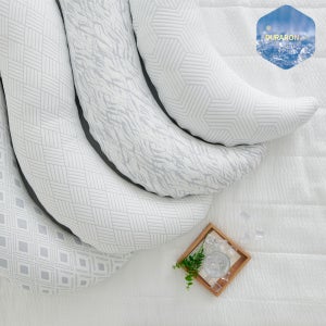 듀라론 냉감 바디필로우 S형 안고자는 쿨링 롱 쿠션 여름 긴베개 25x125cm (솜포함)
