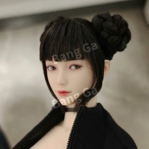 i8toys 양갈래 만두머리 춘리 로우 번 1/6 여성 피규어 헤어 가발