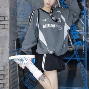 미즈노 에센셜 루즈핏 풋볼 싸커 저지 롱 슬리브 긴팔 티셔츠 회색 그레이 K2CE46Y3