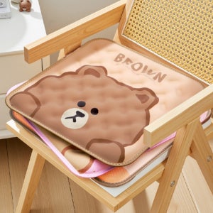라인프렌즈 쿨링 젤방석 귀여운 캐릭터 브라운 시원한 아이스 쿨방석 사무실 의자 냉방석 쿠션