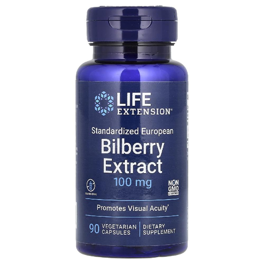 라이프익스텐션 유러피안 빌베리 추출물 <b>Bilberry</b> Extract 100mg 캡슐 90정