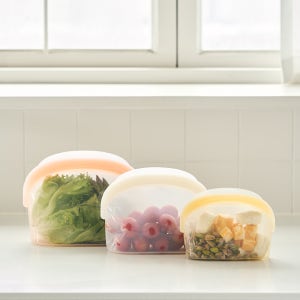 모도리 완전 밀폐 실리콘 지퍼백 3P 세트 (0.5L+1L+1.5L)