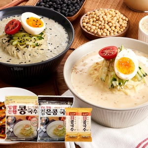지니쿡 정말 진한 콩국수 20인분 검은콩 콩국물 콩물 서리태 백태 아이큐샵
