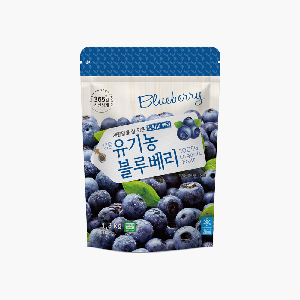 호재준 냉동 세척 유기농 블루베리 1.3kg x 1팩
