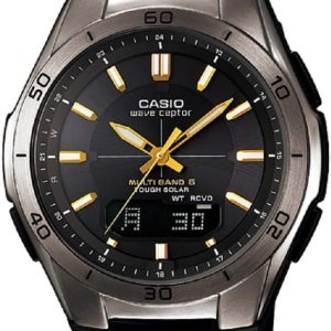 WAVE CEPTOR WVA M640B-1A2JF 6개 멀티 밴드 솔라 남성용 시계 일본 손목시계 메탈