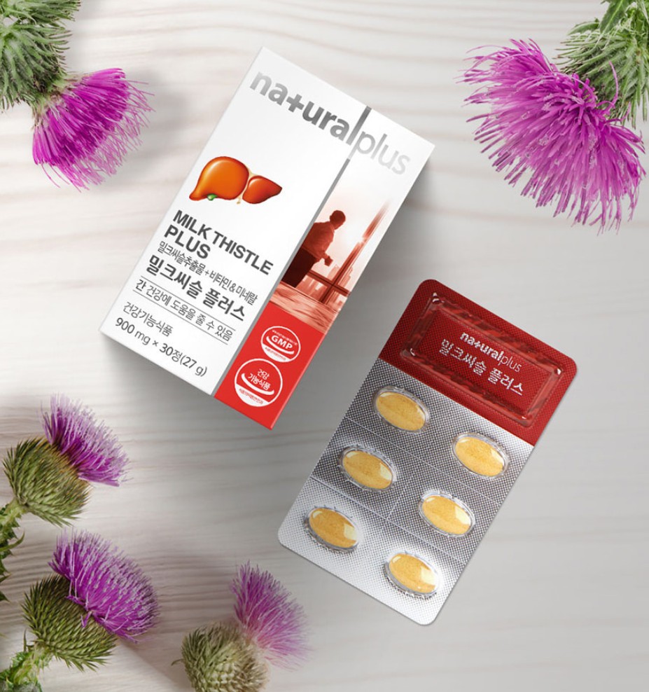 내츄럴플러스 밀크씨슬 플러스 효능 효과 개선제 <b>간</b> 기능 좋은 약900mg 30정, 1개