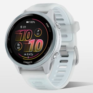 가민 포러너 570 러닝 GPS 스마트워치 화이트스톤/클라우드 블루, 42mm