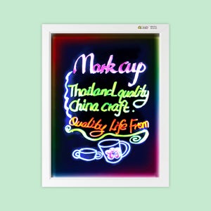 LED 네온보드 형광 블랙 보드판 메뉴판 광고판 카페 식당 홍보 RGB