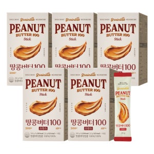 그레인랩 땅콩버터100 스무스 짜먹는 땅콩버터스틱 10개입 200g, 5개