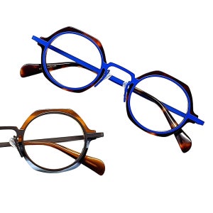 고급 콤비 이쁜 뿔테 안경 남자 여자 다각형 작은 고도수 고도근시 패션 명품 안경테