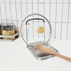 스텐304 냄비뚜껑 거치대 조리도구 받침대 정리 정리대 국자받침 2in1