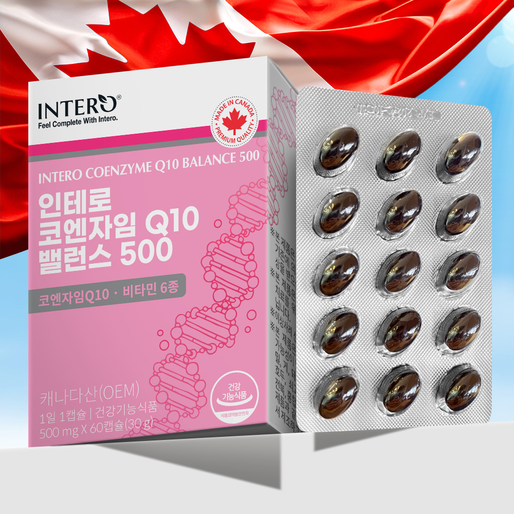 인테로 코엔자임Q10 밸런스 500 코큐텐 항산화 60캡슐, 1개