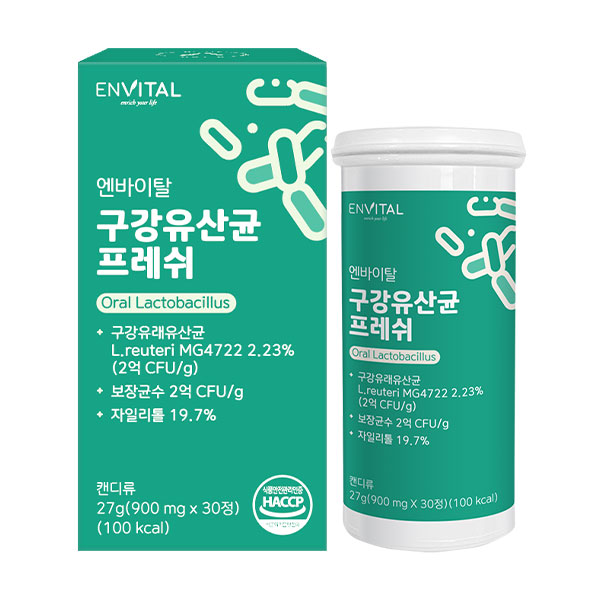 1+1 엔바이탈 구강유산균 프레쉬 900mg X 30정