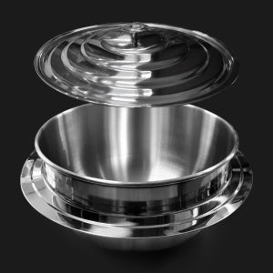 스텐 가마솥 업소용 대형 솥단지 화덕 통3중 스텐솥 45cm