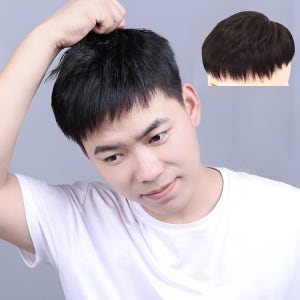 숏커트 중년 가발 대머리 가발 남성 정수리 부분가발