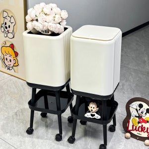 다리 긴 미니 쓰레기통 이동식 휴지통 주방 화장실 12L