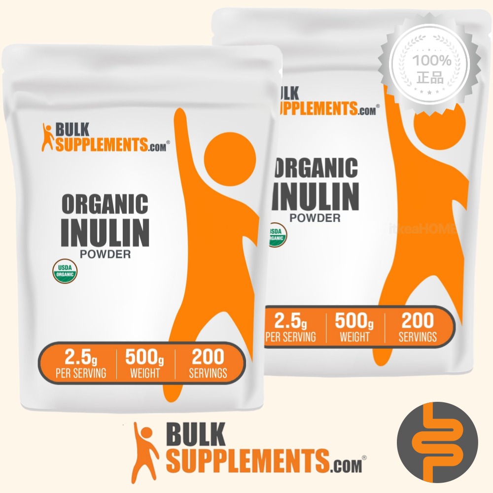 [2개] 벌크서플리먼츠 미국 유기농 <b>이눌린</b> 파우더 500g <b>치커리</b> 뿌리 <b>추출</b> 섬유소 효능