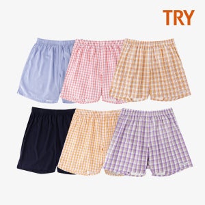 [6종 세트] TRY 하나만 여성 트렁크 여자 사각팬티 이너웨어 편한 속옷