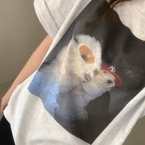 프린팅반팔티셔츠 여자오버핏티셔츠 여름반팔티