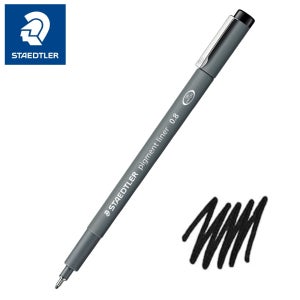 스테들러 피그먼트 라이너 캘리그라피 드로잉 제도 수입 디자이너 펜 0.8mm, 1개